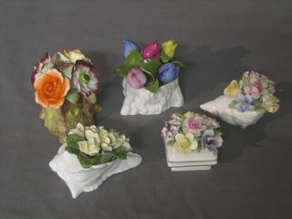 2 Doulton floral posies, 2 Aynsley ditto and 1 other