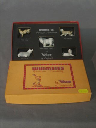 5 various Wade Whimsies - Fox, Badger, Stoat, Shetland Pony and Retriever, all boxed 