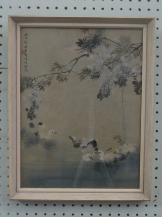 An Oriental print "Ducklings" 12" x 9"