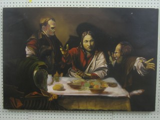 Oil painting on canvas "Christ Blessing Bread" 24" x 36"