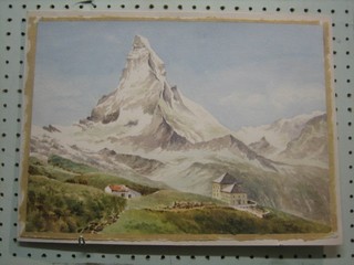 S. T. Haines, watercolour drawing "The Matahorn" 11" x 15"