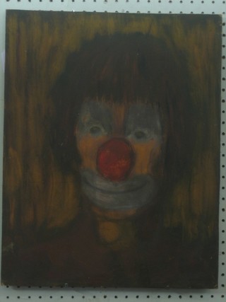 Oil on board "Head and Shoulders Portrait of a Clown"  19" x 15"