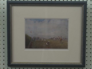 A coloured print after Lionel Edwards "Aintree" 6" x 8"