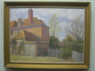 Michael R Humphries, oil on board "Country House" 17" x 23"