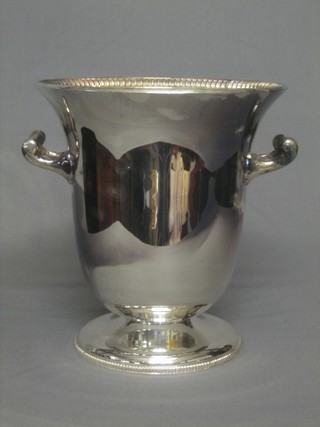 A silver plated twin handled wine cooler by Frank Cobb & Co