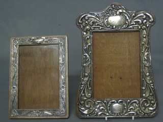 2 embossed silver easel photograph frames (some holes)