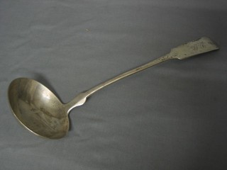 A Continental silver fiddle pattern ladle, 6 ozs