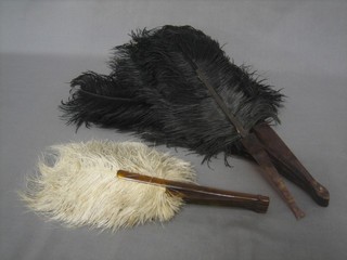 2 Ostrich feather fans (f)