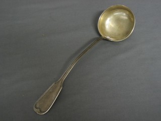 A Continental silver fiddle and thread pattern ladle