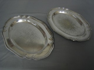 2 oval silver plated meat platters by Asprey's 16"