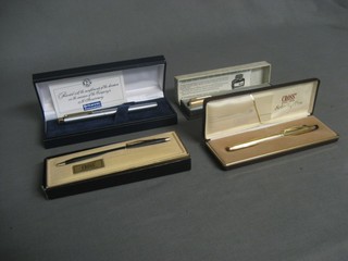 A Parker 51 fountain pen, boxed, 2 Cross Pens, a Schaefer pen to commemorate the 100th Anniversary of Britannic Assurance and a Nura propelling pencil/automatic lighter