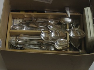 A collection of various flatware etc