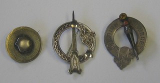 A silver brooch and 2 Scots silver brooches