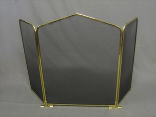 A brass and mesh 3 fold spark guard 26"