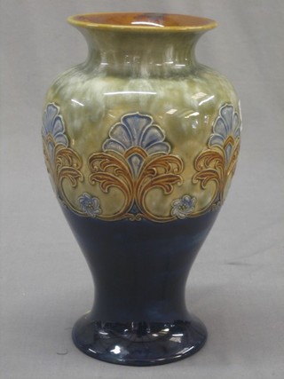 A Royal Doulton salt glazed club shaped vase, the base marked Royal Doulton and impressed 1716 10"