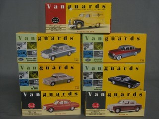 7 various Vanguard model cars - Austin A40 van, Rover P4, Daimler Sovereign, Vauxhall PA Cresta, Rover 2000, a Rover P5 Mk II and an Austin A60 Cambridge