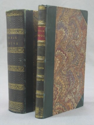Charles Dickens 1 volume "History of Edwin Drood 1870" half leather bound, together with 1 volume "Bleak House 1853"
