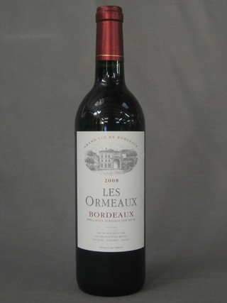 6 bottles of 2008 red wine - Les Ormeaux Bordeaux
