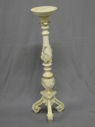A Victorian style encrusted plaster jardiniere stand