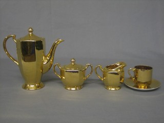 A 15 piece Samurai gilt glazed coffee service comprising coffee pot, sucrier, cream jug and 6 cups and 6 saucers