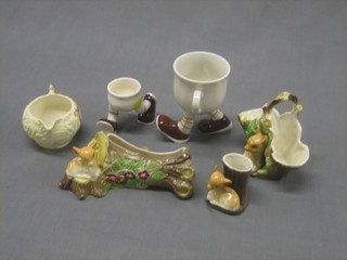 3 Hornsea vases, a Carltonware jug, a Carltonware egg cup and a Carltonware mug