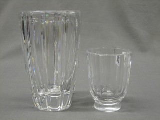 An Orrefors glass vase 7" and 1 other 4 1/2"