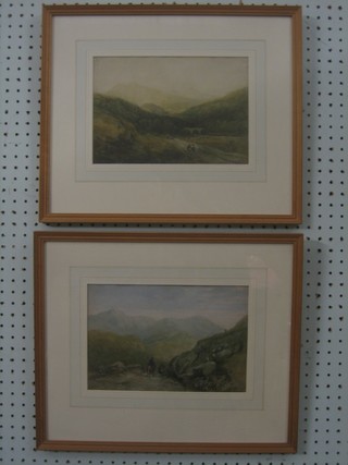 A pair of 19th Century prints "Highland Scenes" 7" x 10"