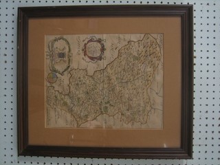 Ric Brome?, a map of the County of Derby, crease to the centre and tight to the mount 13" x 10" 