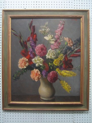 Slater, oil on canvas "Still Life Study, Vase of Flowers" 23" x 19"