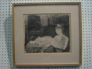 David S?, an etching "The Sick Soul" indistinctly signed and dated to bottom right hand corner 1921 9" x 12"