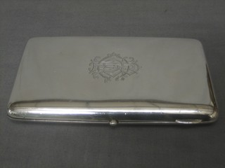 A handsome Edwardian silver cigarette case Chester 1909, 12 ozs