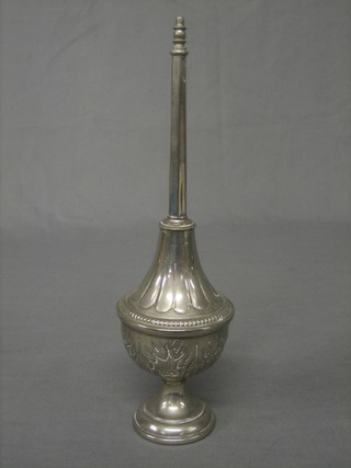 A silver plated rosewater sprinkler