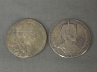 2 Edward VII silver Coronation medallions