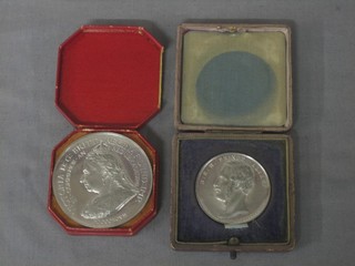 An 1851 Great Exhibition of Industries base metal medallion together with a Victorian 1897 medallion (2)