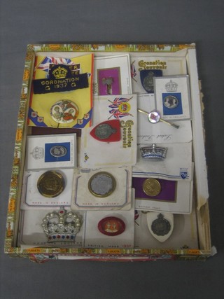 Various Coronation badges mostly for George VI