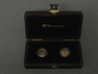 A 2004 and a 2005 Elizabeth II gold proof sovereign, cased