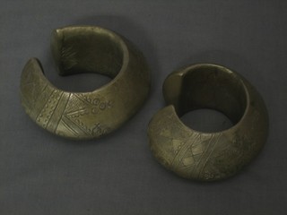 A pair of Eastern shackle style bracelets