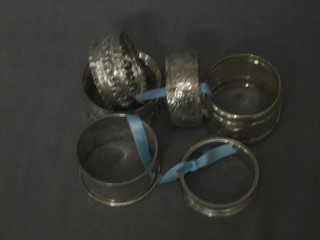 6 various silver napkin rings, 2 ozs