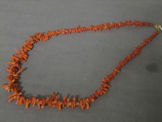 A coral twig necklace