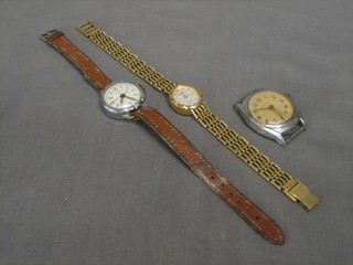A lady's Sekonda wristwatch in a gilt case, a Kelton wristwatch in a chrome case and a Verda ditto