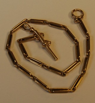 An 18ct gold double fetter link watch chain, 48gms