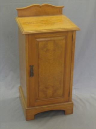 A 19th Century maple pot cupboard with raised back 16"