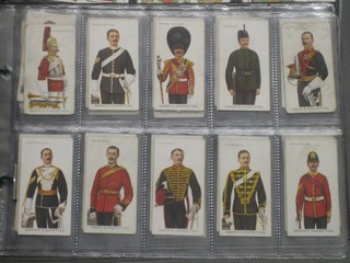 Players Cigarette cards 46 out of a set of 50 - Regimental Standards and Cap Badges, ditto set 1-50 - Army Corps & Divisional Signs 1914-1918 and ditto 2nd Series set 51-150 - Army Corps & Divisional Signs 1914-1918, Ogden's 26 out of a set of 50 - Soldiers of The King and Players set 1-25 - Army Life, Player's 2 sets 1-50 - R.A.F. Badges, Teofani & Co Ltd Series "B" 25-48 - Weapons of War and R Morris & Sons set 1-50 - Victory Signs
