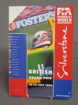 A 10th-11th July 1992 British Grand Prix Programme, signed by Ayrton Senna 