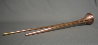 A copper and brass coaching horn