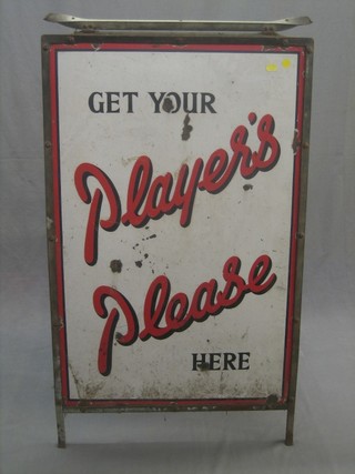 An enamelled advertising sign - Get Your Player's Please 35" x 23"