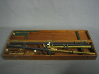 A brass cased Pantograph contained in a mahogany case