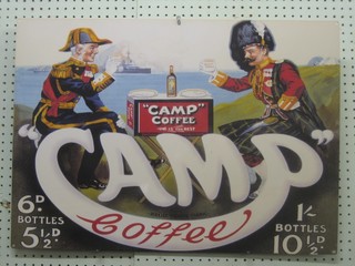 A large metal reproduction advertising sign - Camp Coffee 20" x 27 1/2"
