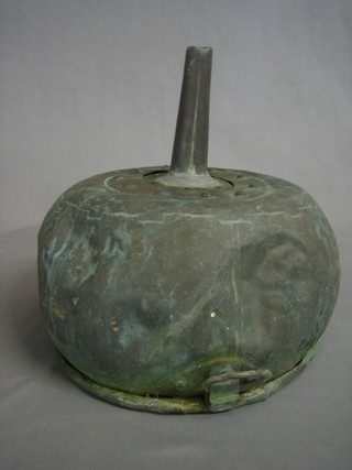 A 19th Century circular copper wine racking funnel 11"