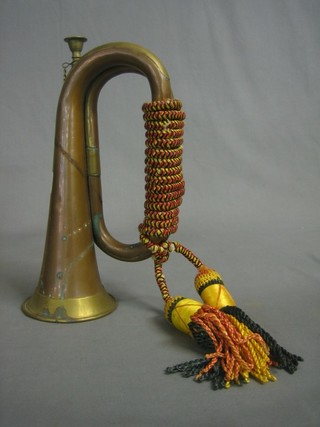 A copper and brass bugle